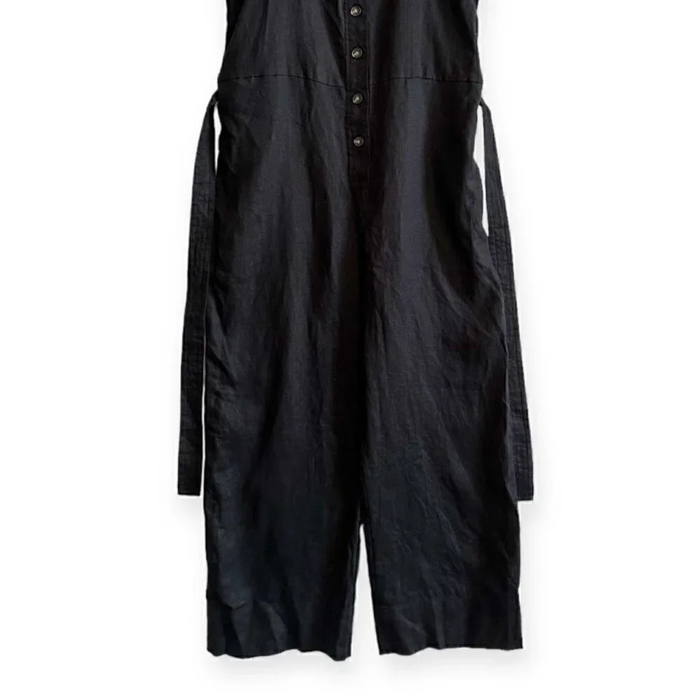 Everlane The Linen Jumpsuit in Black, Size 8 , NWT